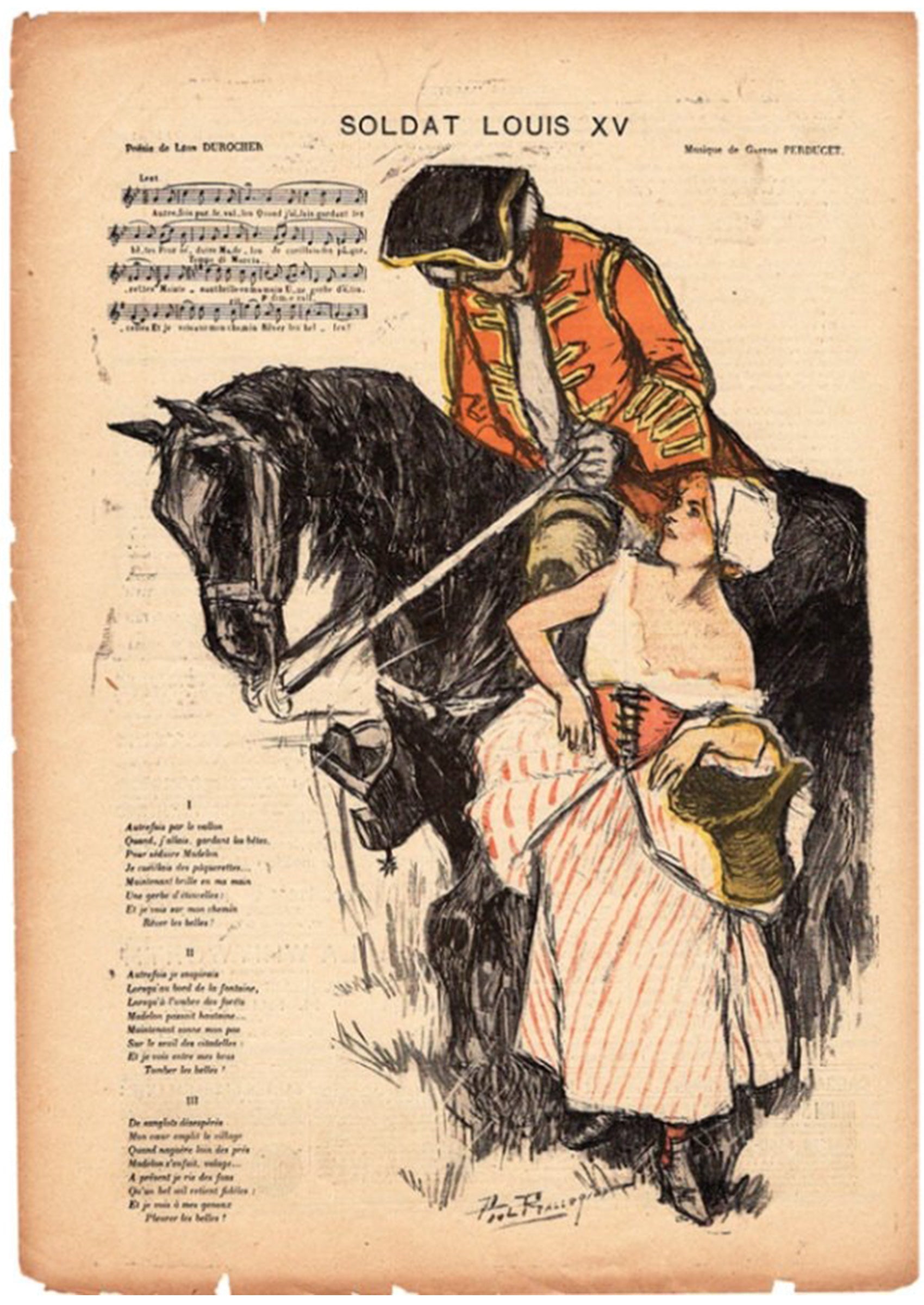 ≪ルイ15世の兵隊(Soldat Louis XV)≫ 1897年 ジル・ブラス・イリュストレ裏表紙掲載 シャンソン楽譜