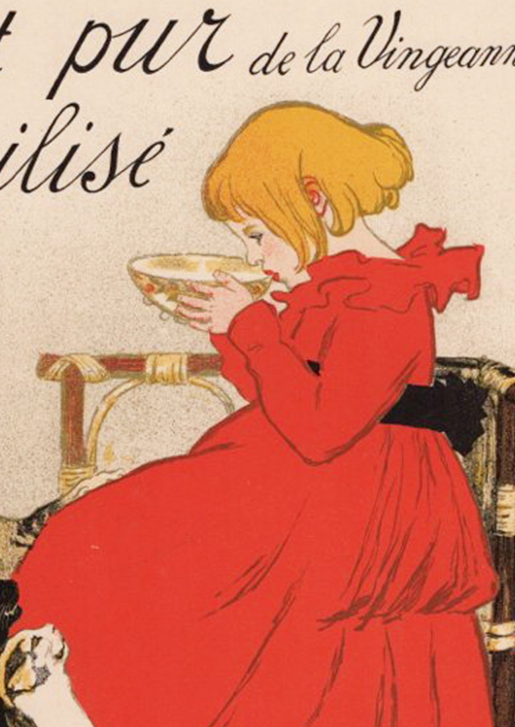 スタンラン ≪ヴァンジャンヌの減菌牛乳≫ 『ポスターの巨匠たち』1897年の少女拡大図