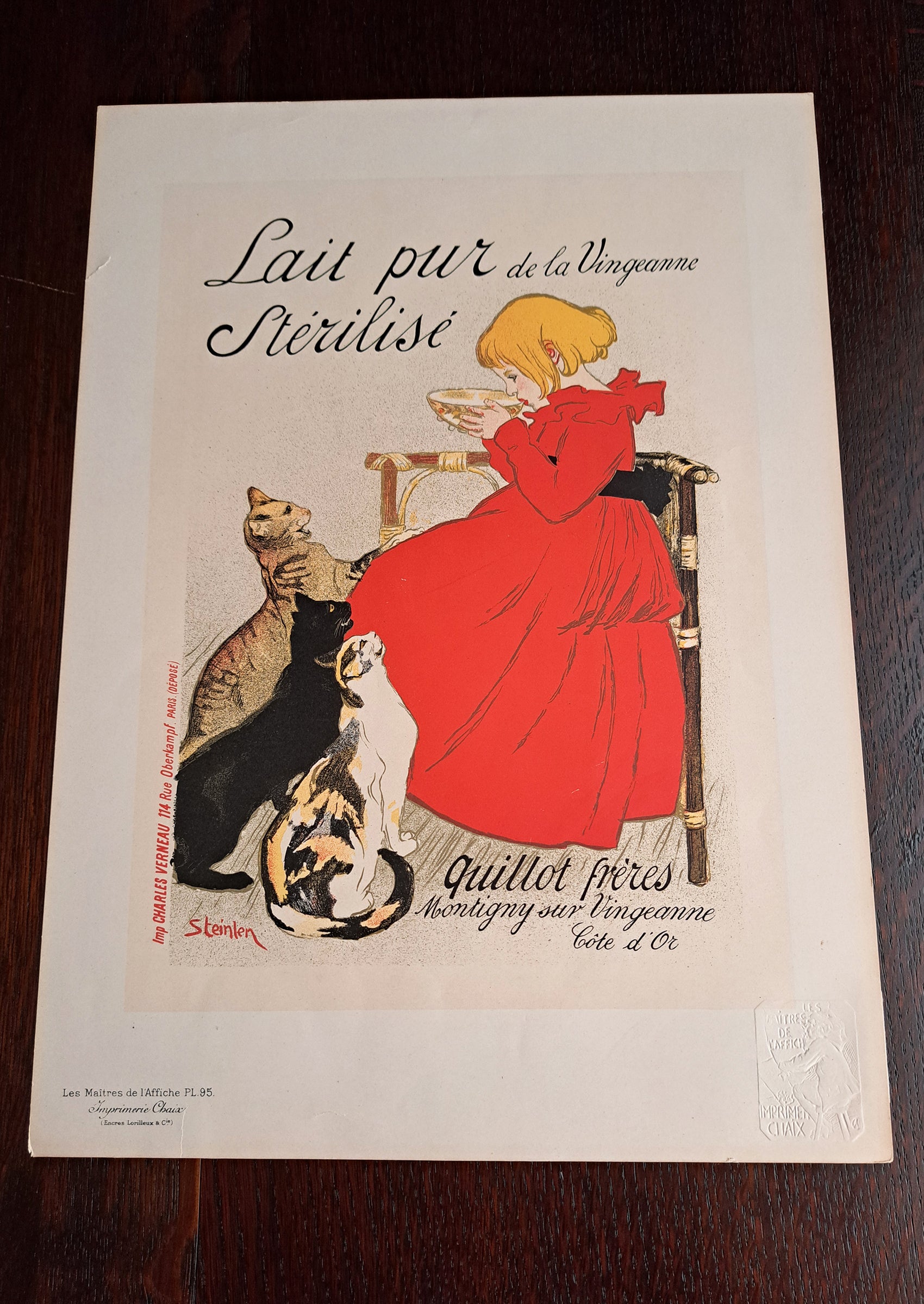 スタンラン ≪ヴァンジャンヌの減菌牛乳≫ 『ポスターの巨匠たち』1897年の俯瞰写真