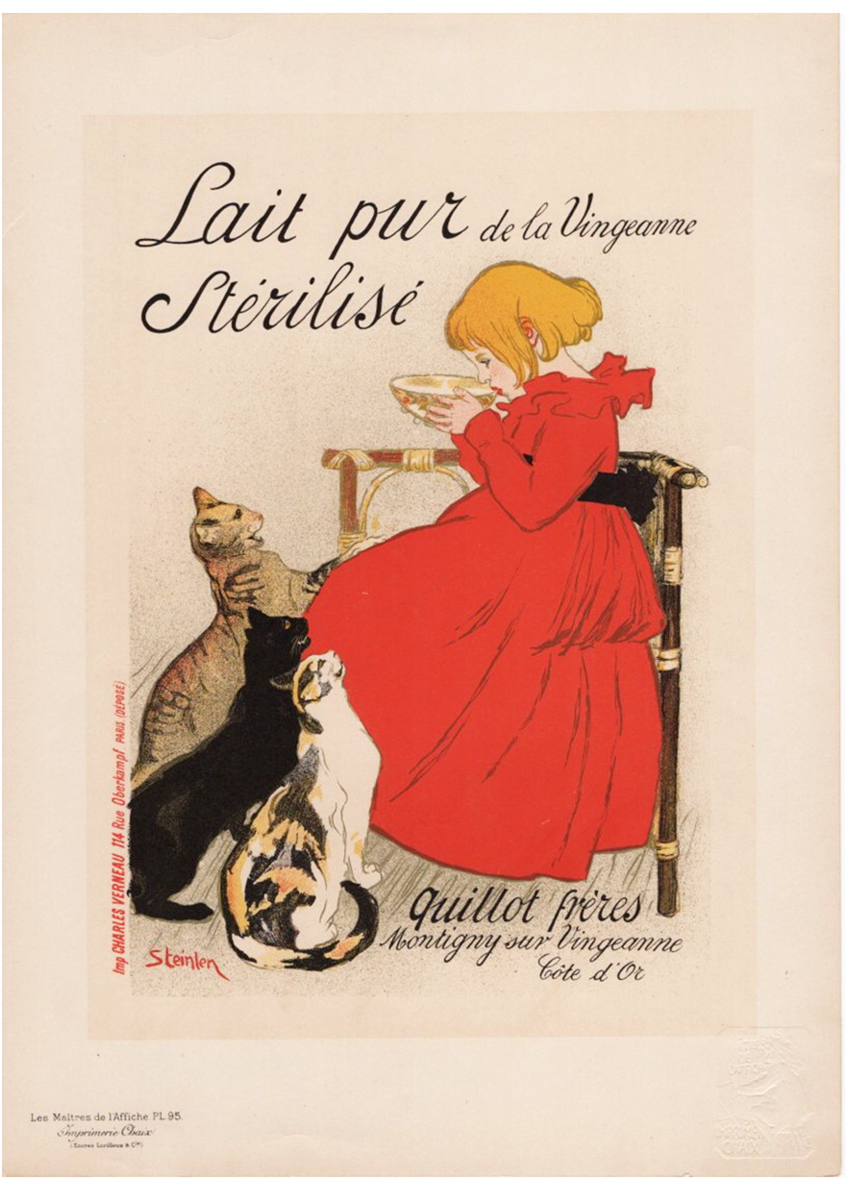スタンラン ≪ヴァンジャンヌの減菌牛乳≫ 『ポスターの巨匠たち』1897年のスキャン画像