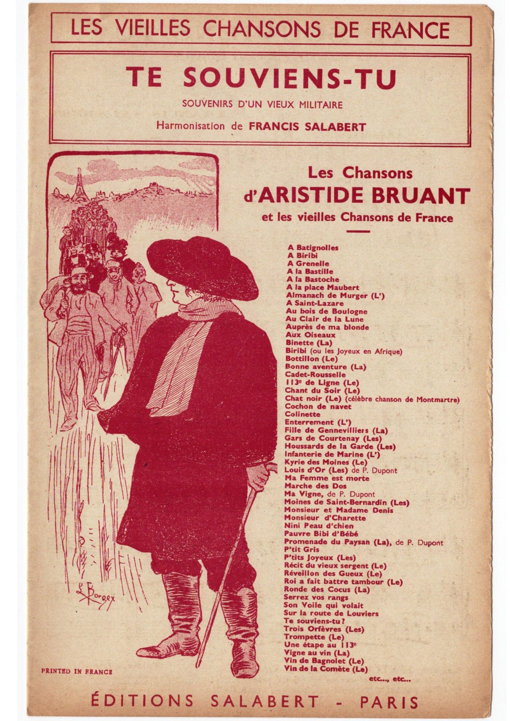 ≪覚えているかい(Te Souviens-tu)≫ 1930〜40年頃 シャンソン楽譜