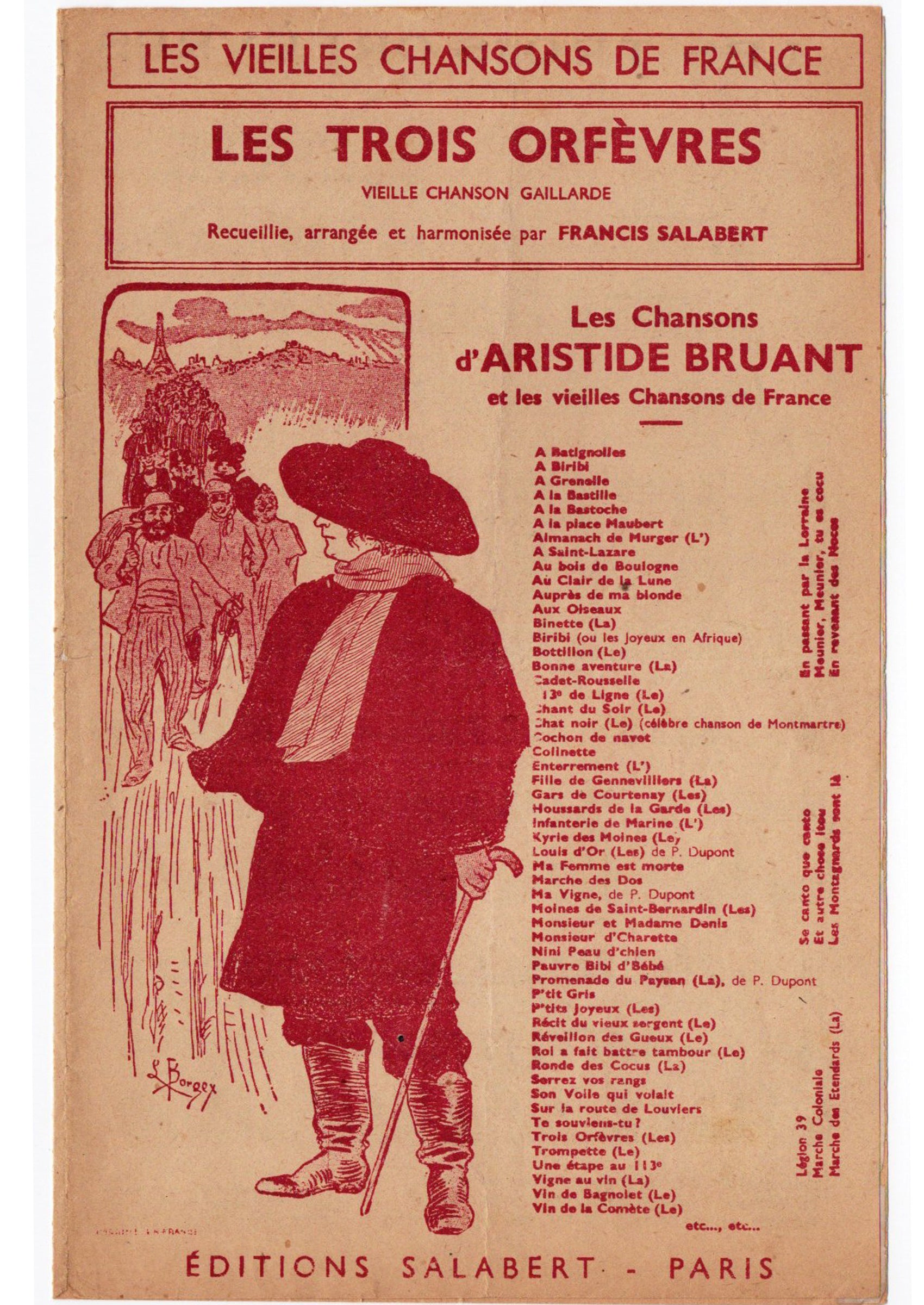 ≪三人の金銀細工師(Les Trois Orfèvres)≫ 1930〜40年頃 シャンソン楽譜