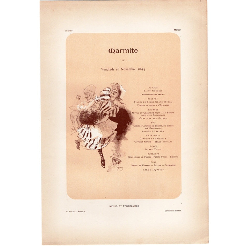 ジュール・シェレ ≪マルミットのメニュー≫　1898年