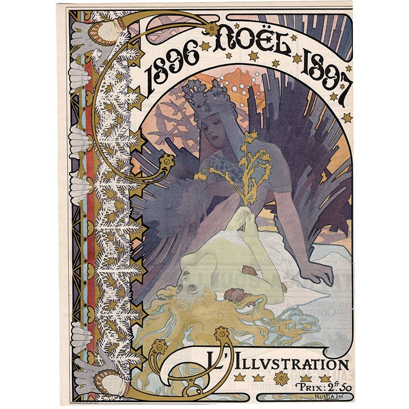 ミュシャ「イリュトラシオン1896－97年クリスマス（ノエル）特別号の表紙」