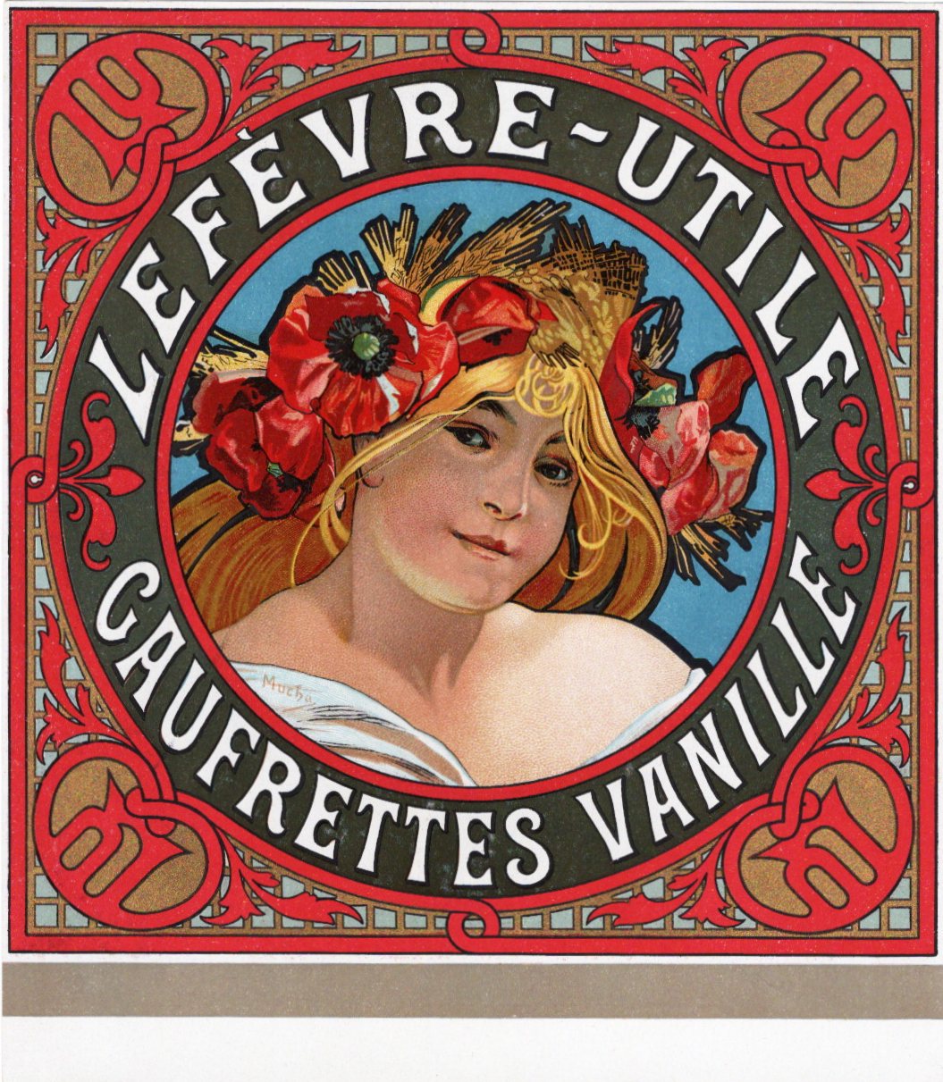 ミュシャ「ルフェーブル・ユティール　ゴーフレット・ヴァニーユ」1900年頃