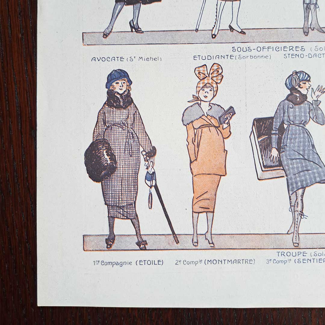 La Vie Parisienne《エピナル風に描く：踊り子部隊（1919年1月18日号）》 G.パヴィ