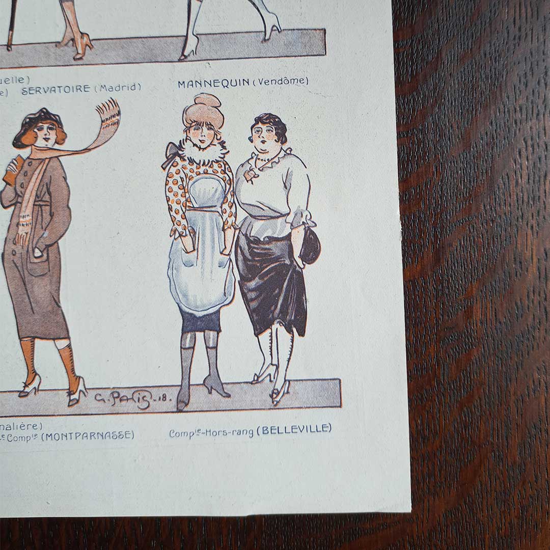 La Vie Parisienne《エピナル風に描く：踊り子部隊（1919年1月18日号）》 G.パヴィ