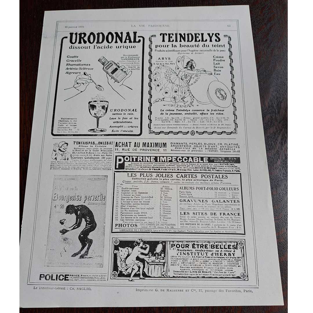 La Vie Parisienne《エピナル風に描く：踊り子部隊（1919年1月18日号）》 G.パヴィ