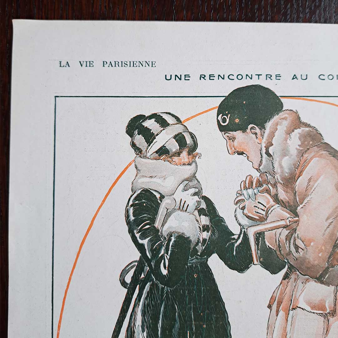 La Vie Parisienne《UNE RECONTRE AU COIN DU BOIS（1919年2月1日号）》ルネ・ヴァンサン
