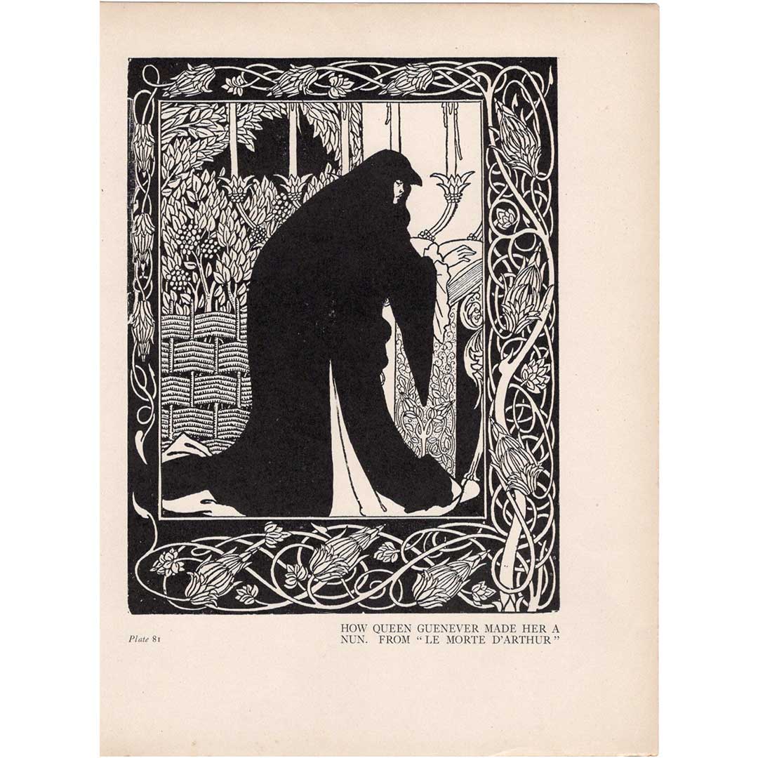 オーブリー・ビアズリー ≪女王グィネヴィアが修道女になる経緯≫『アーサー王の死』1900年頃
