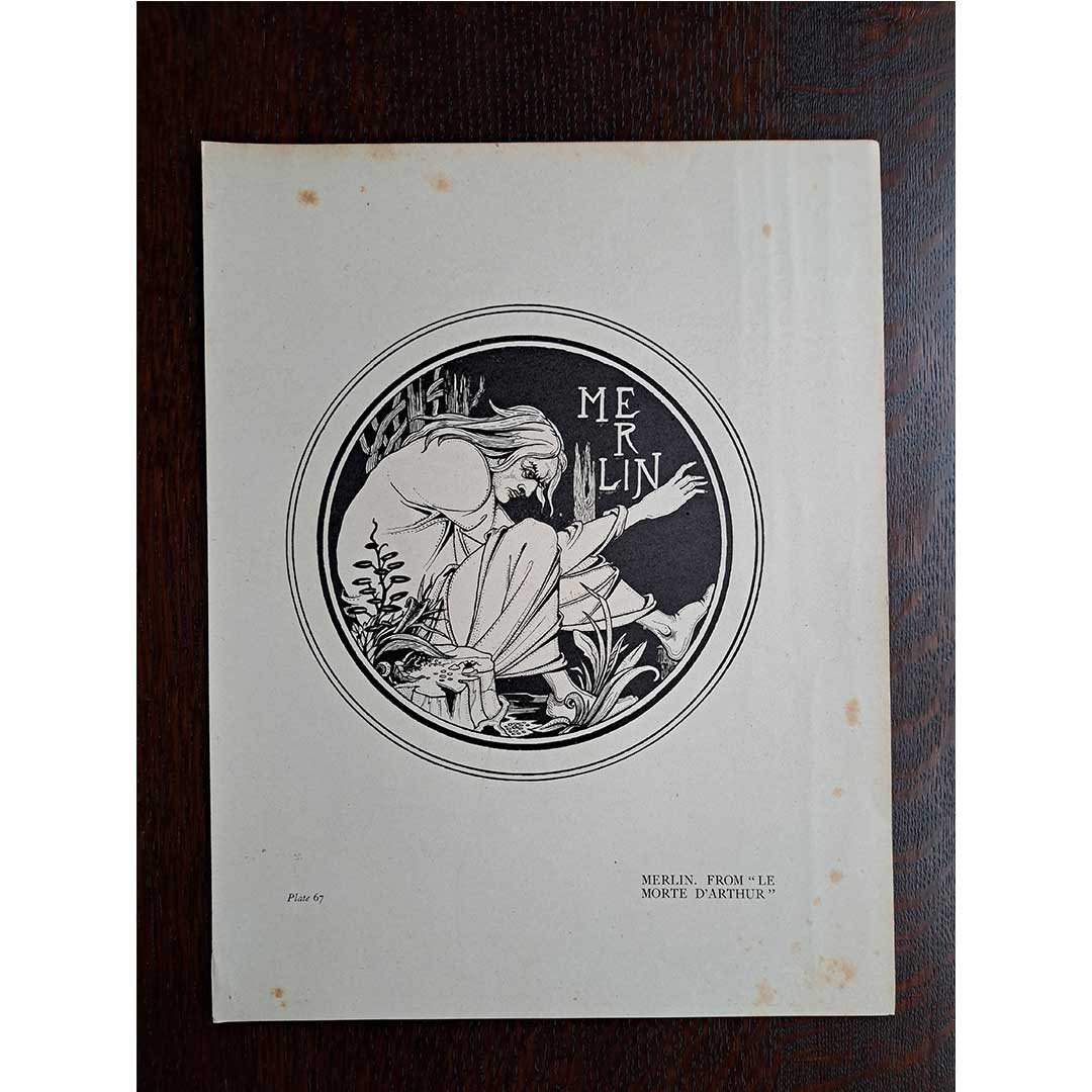 オーブリー・ビアズリー ≪魔術師マーリン≫『アーサー王の死』1900年頃