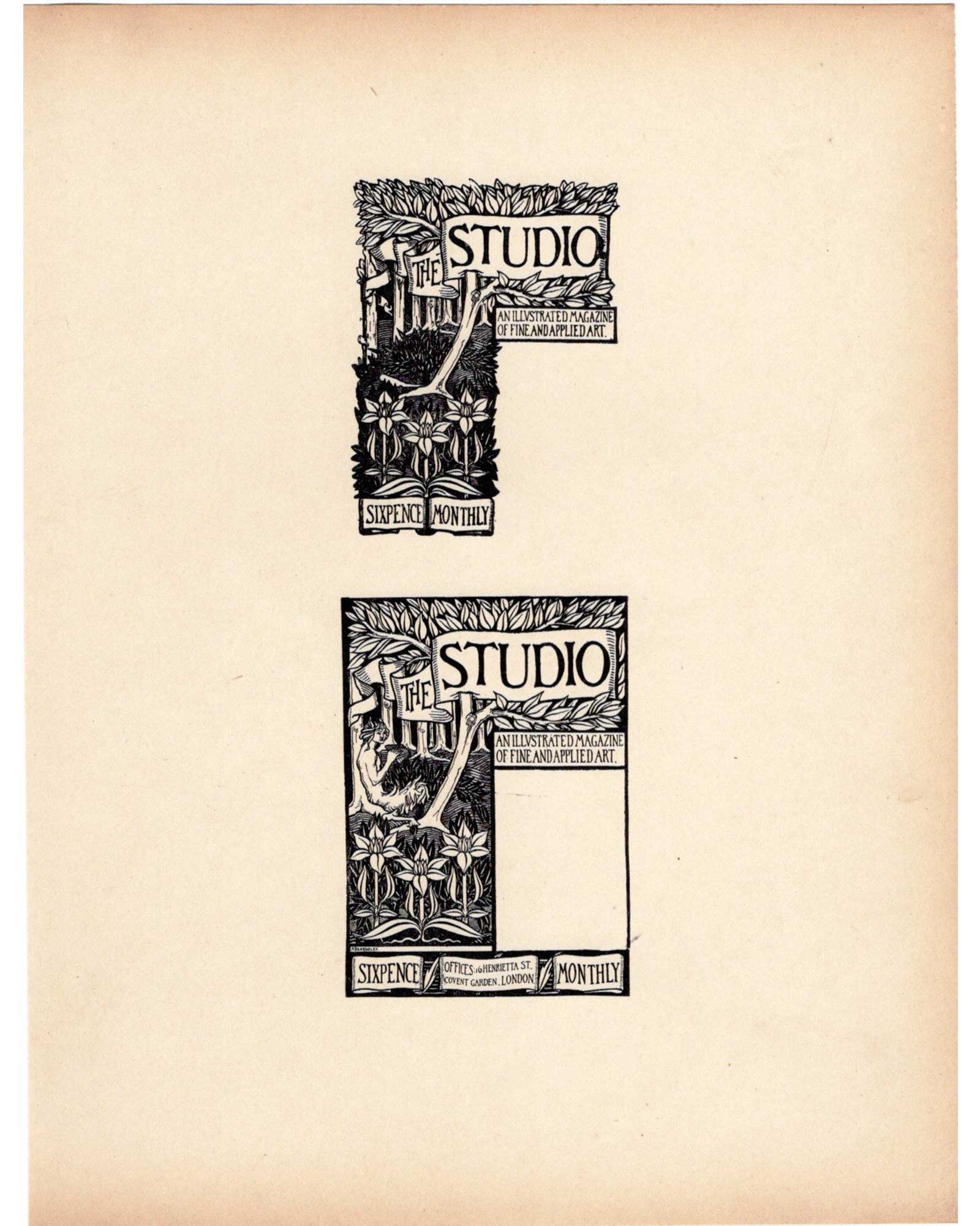 オーブリー・ビアズリー≪ストゥディオ誌のカバーデザイン≫1899年