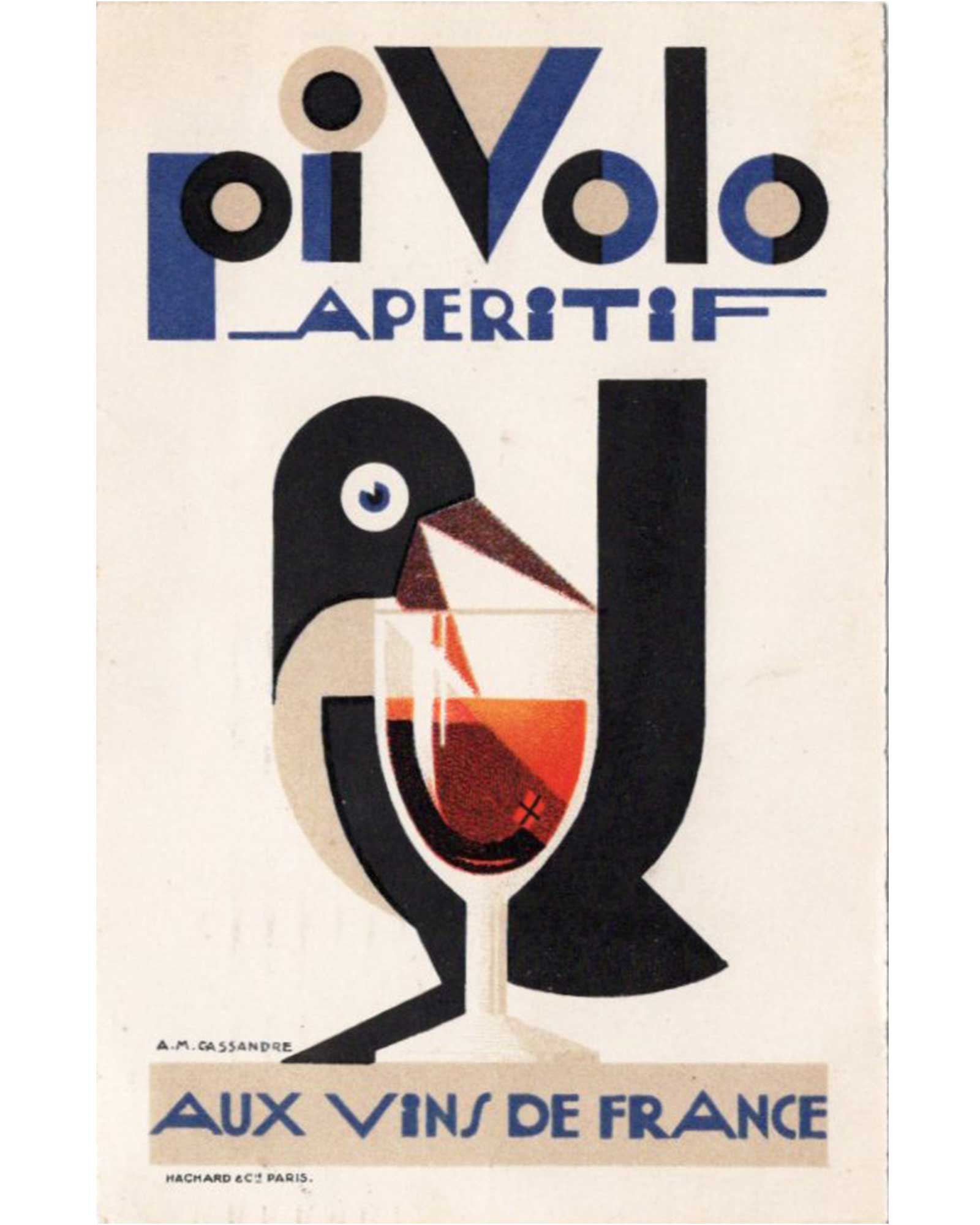 カッサンドル《Pivolo アペリティフ》絵はがき（1926年消印）