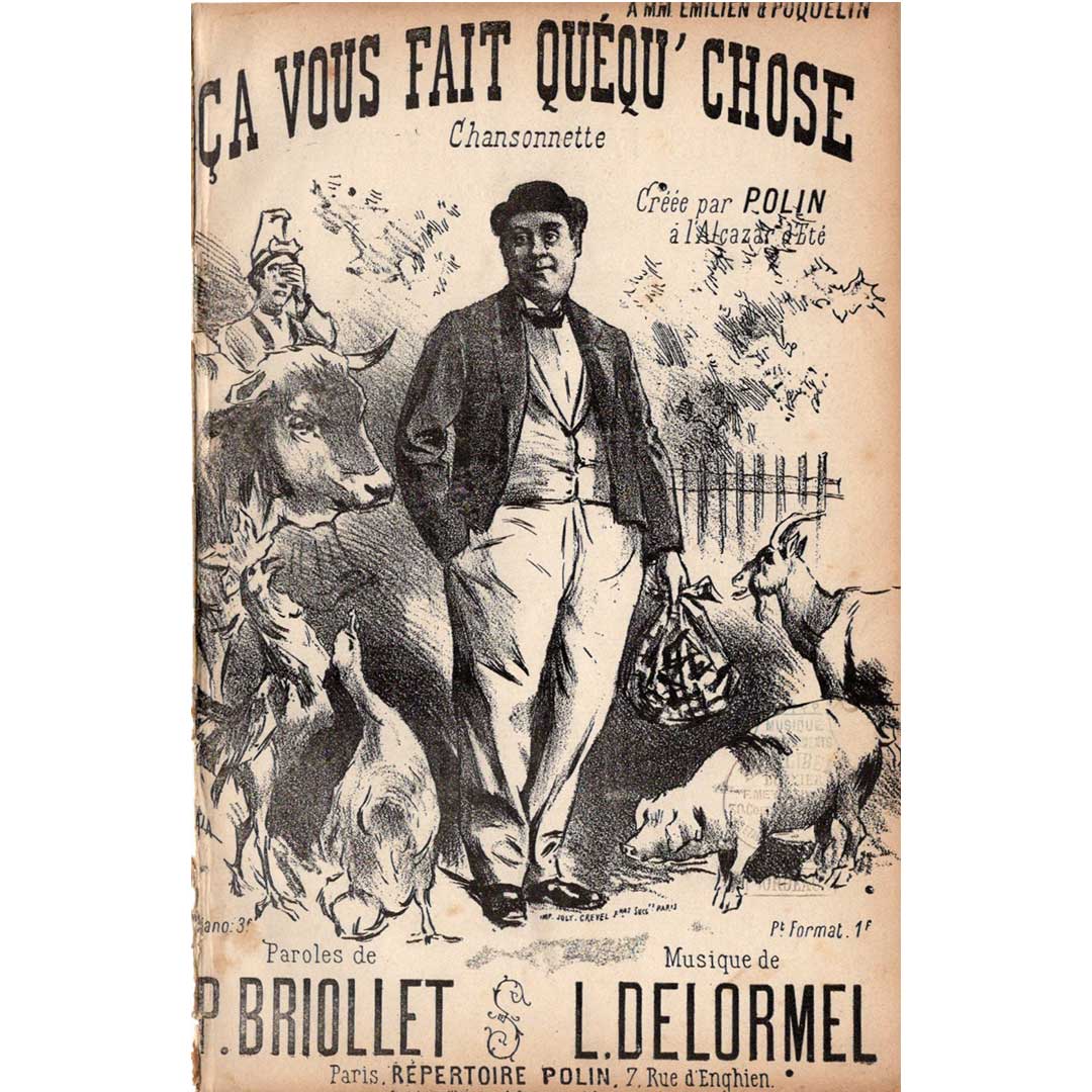 ≪Ca vous fait queou chose≫ 1900年頃 シャンソン楽譜