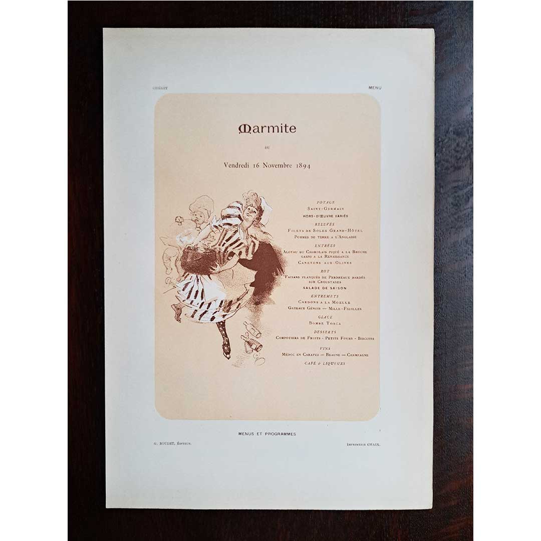 ジュール・シェレ ≪マルミットのメニュー≫　1898年
