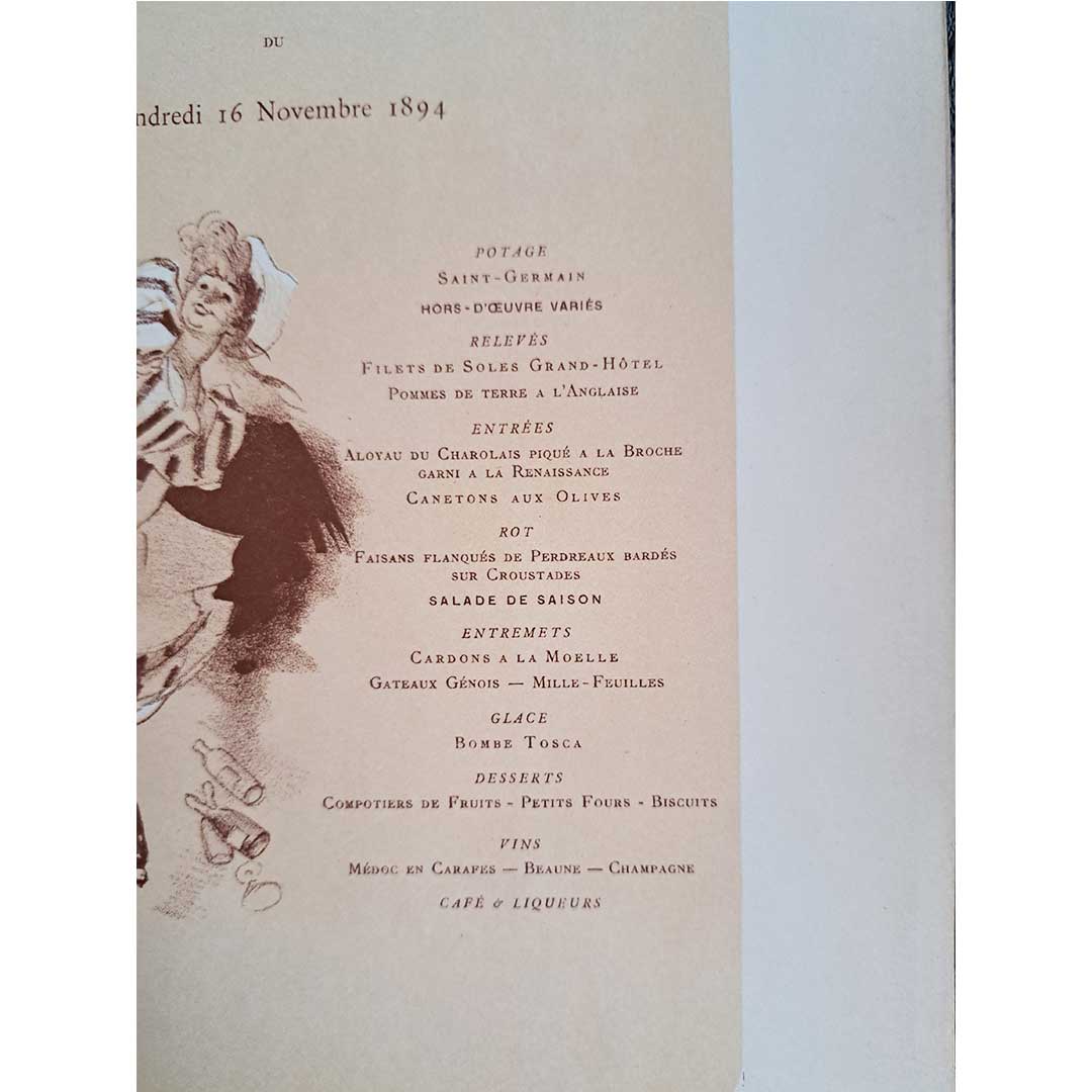 Jules Cheret "Menu at Marmite" 1898