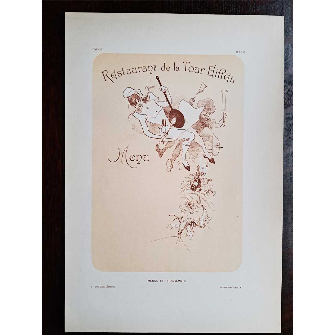 ジュール・シェレ ≪エッフェル塔のレストランのメニュー≫ 1898年