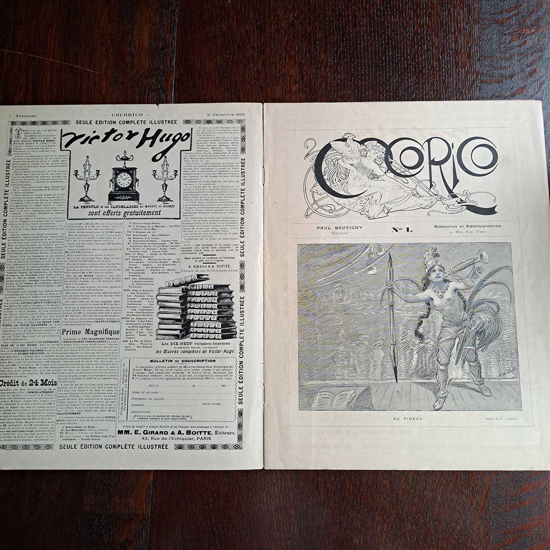 アルフォンス・ミュシャ『ココリコ創刊号』1898年　当時のオリジナル雑誌