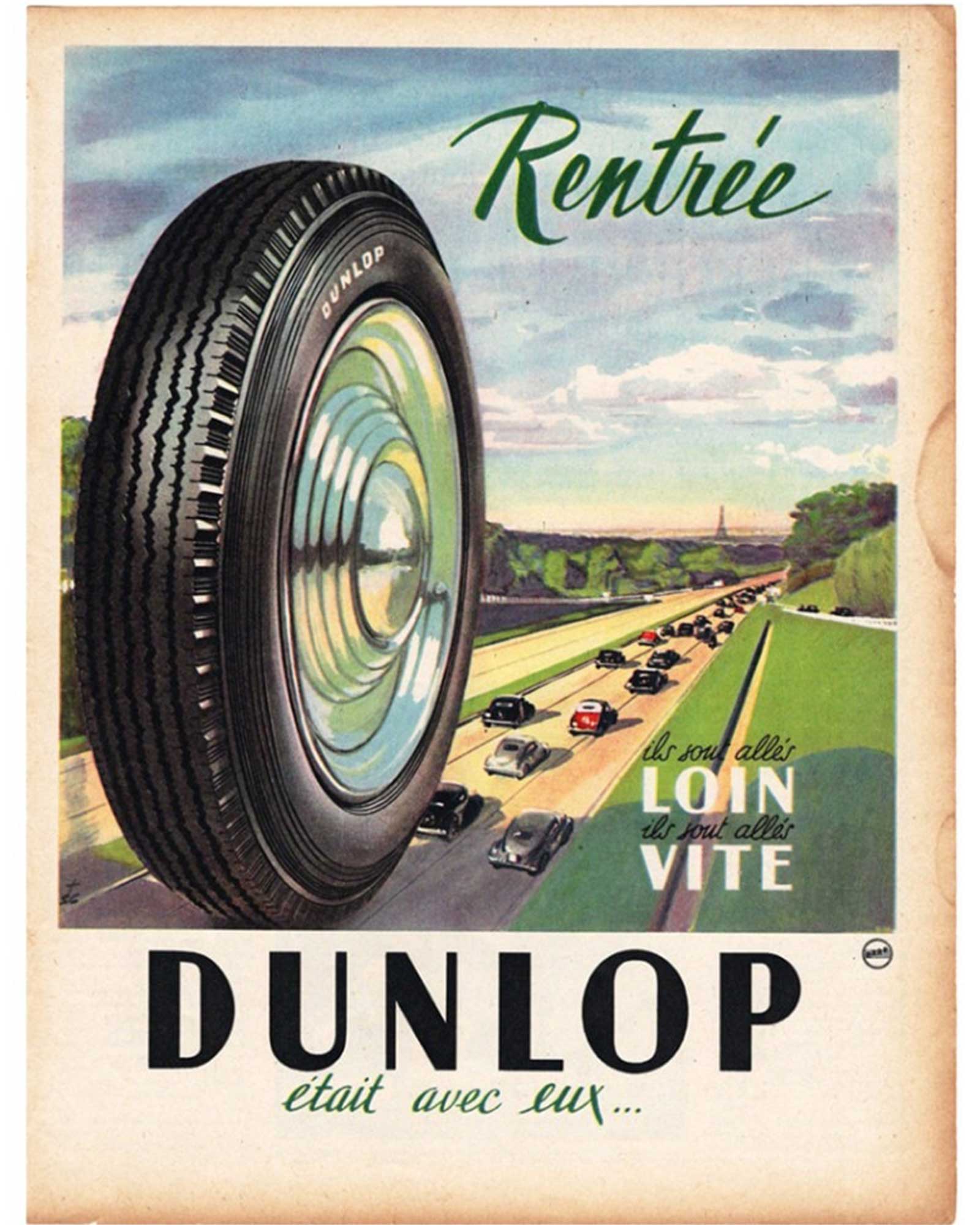 ≪ダンロップのタイヤ≫DUNLOP　ヴィンテージ広告　1950年頃