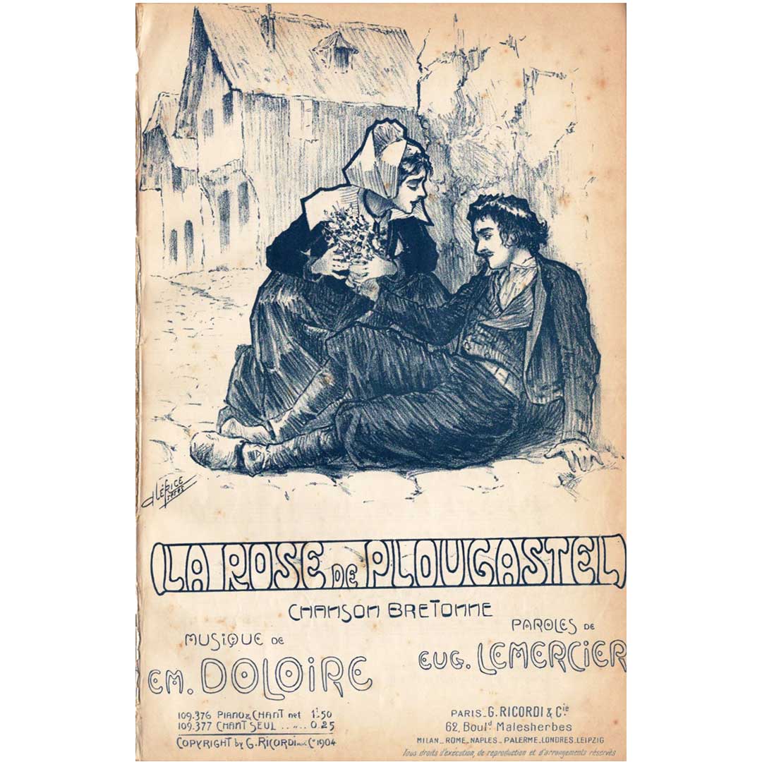 "La Rose de Plougastel" 1904 Chanson sheet music