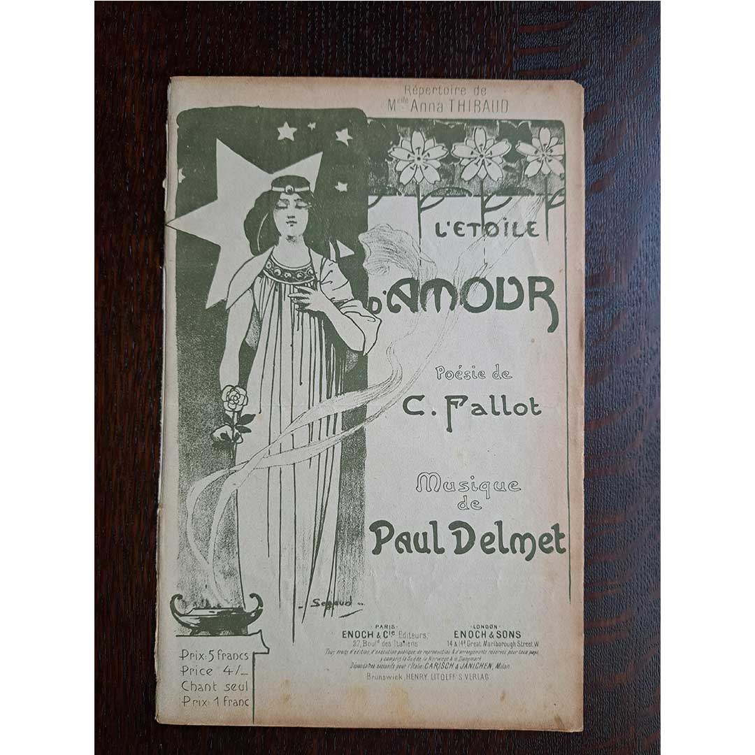 "The Star of Love (L'Étoile d'Amour)" ca.1900 chanson sheet music
