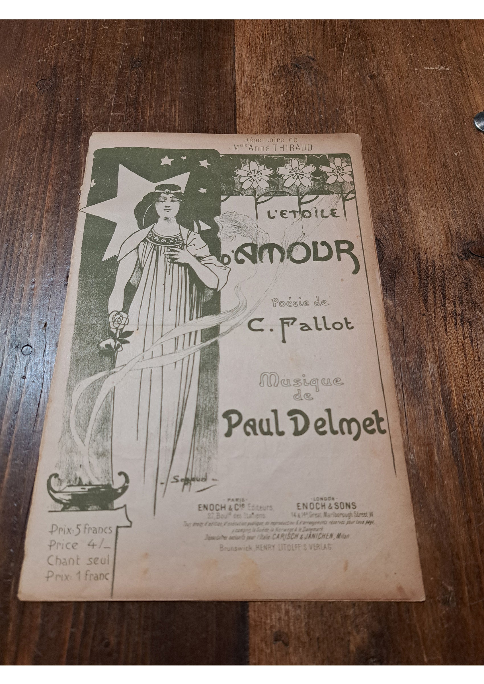 ≪愛の星（L'Étoile d'Amour）≫ ca.1900年 シャンソン楽譜