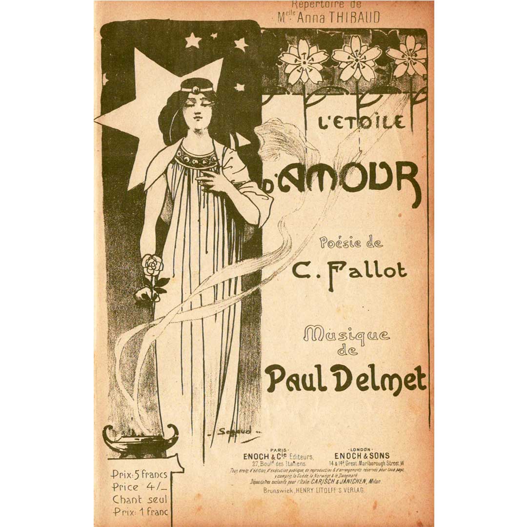 "The Star of Love (L'Étoile d'Amour)" ca.1900 chanson sheet music