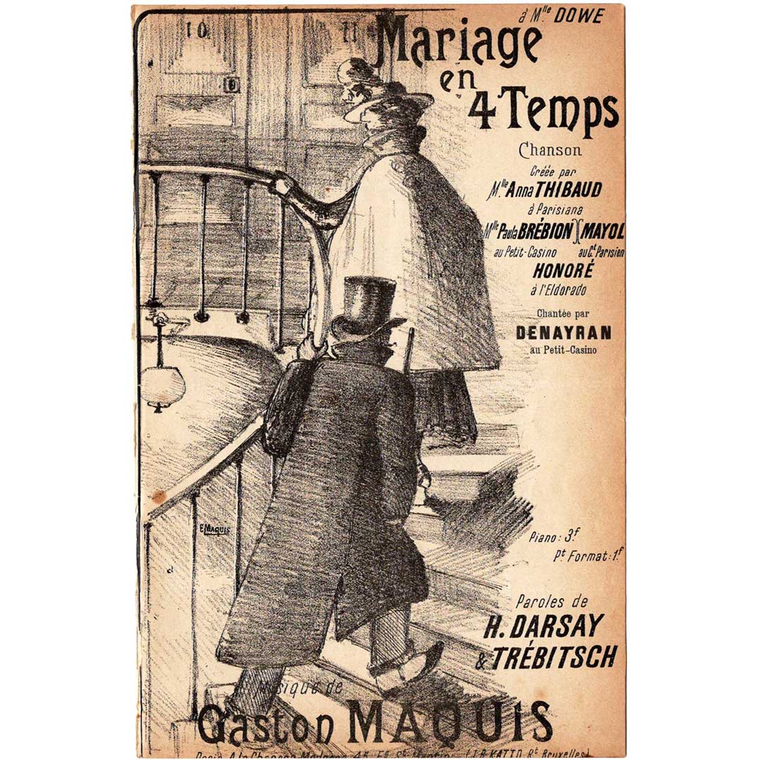 "Mariage en Quatre Temps" ca.1900 chanson sheet music