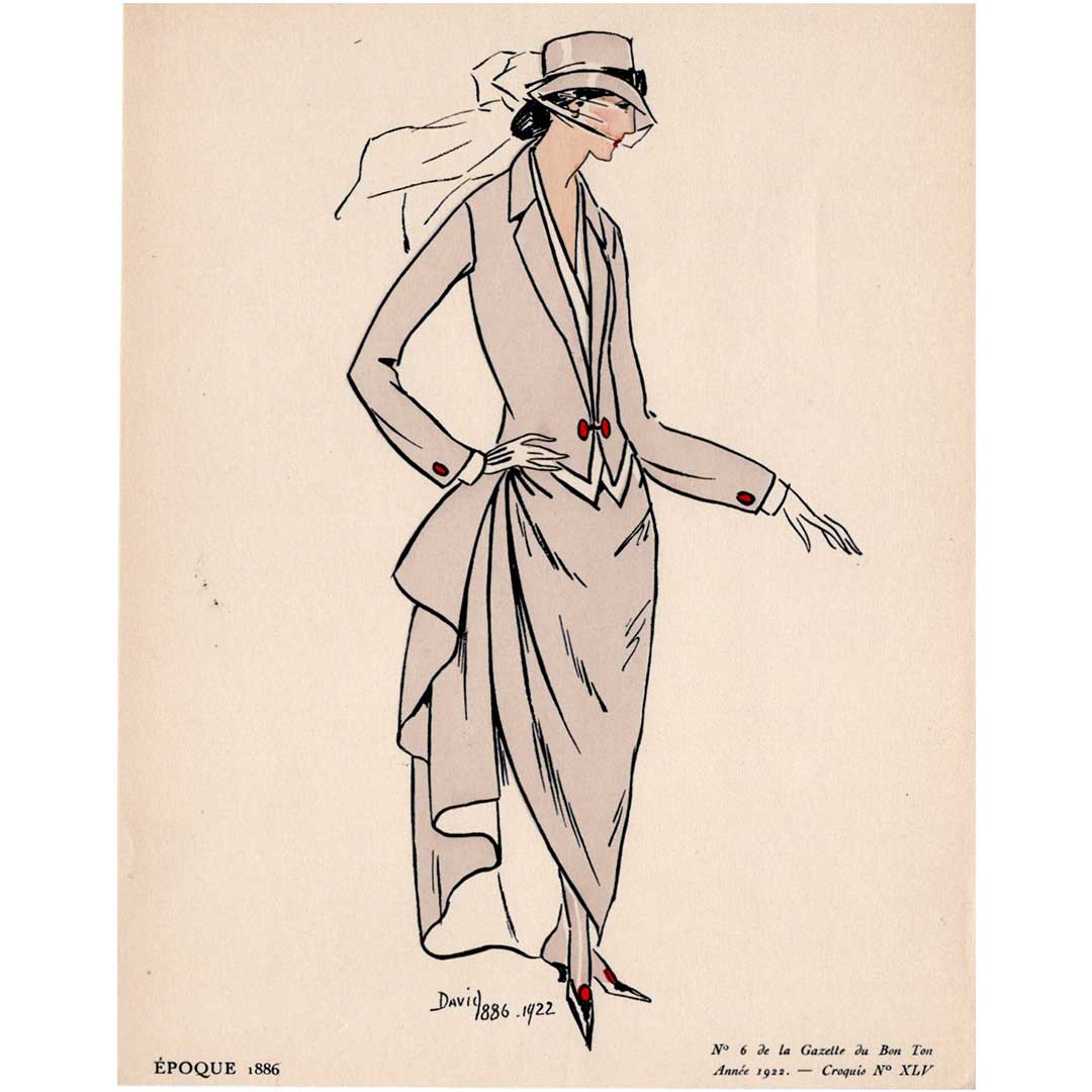 アール・デコ≪「1886年のファッション≫「ガゼット・デュ・ボン・トン」1922年