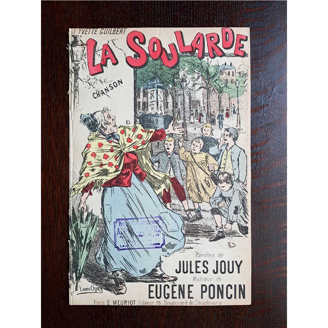 Yvette Guilbert "La Soularde" ca.1900 chanson sheet music