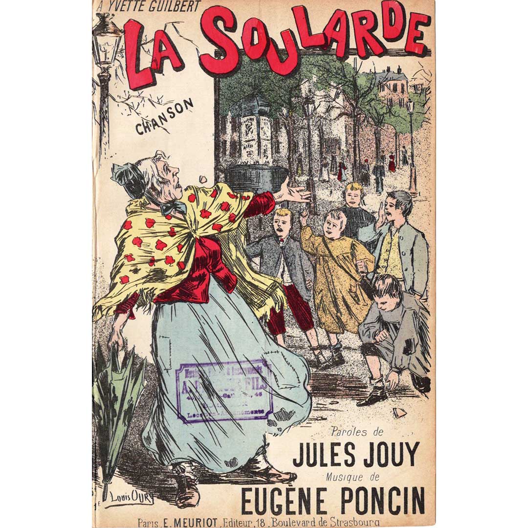 Yvette Guilbert "La Soularde" ca.1900 chanson sheet music