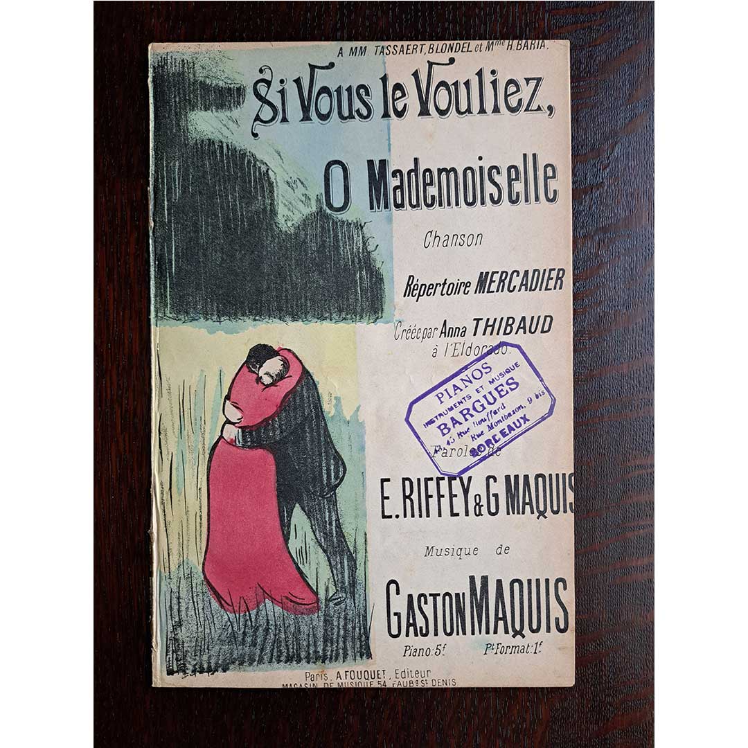 イベルス ≪あなたが望むなら≫ アンティークシャンソン楽譜　1900年頃