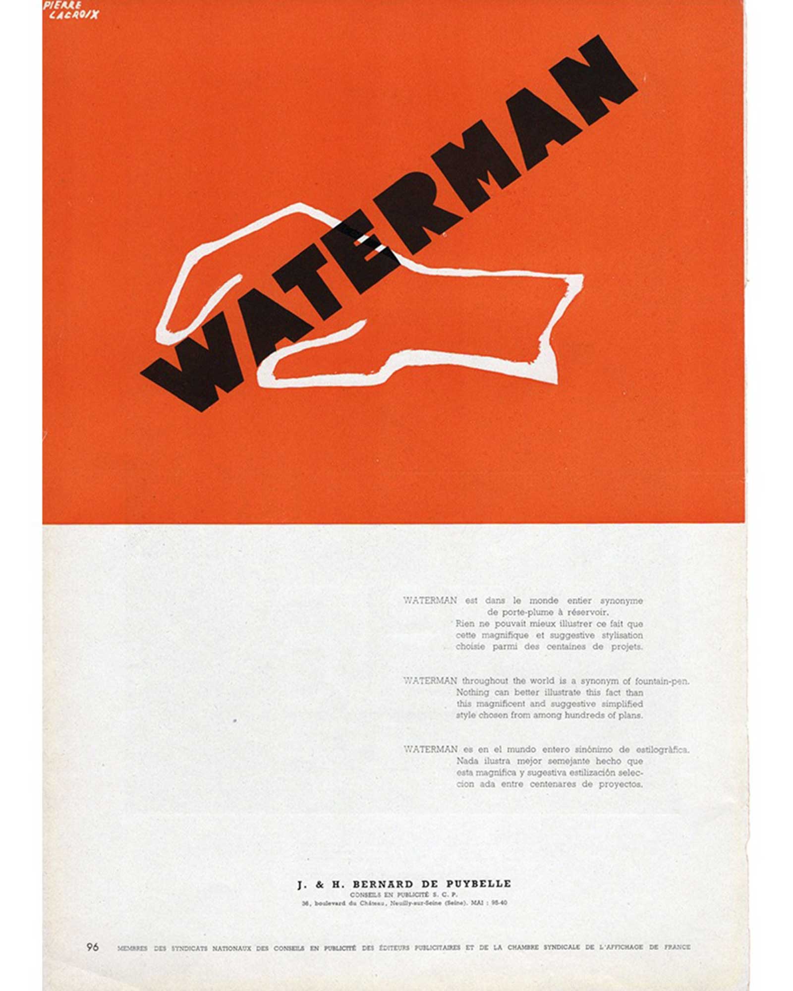 ≪ジフ・パンタ≫ / ≪ウォーターマン≫　ヴィンテージ広告　1950年頃