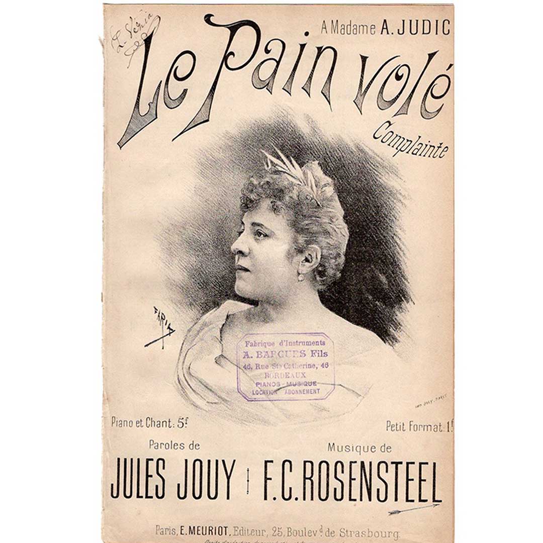"Le Pain Volé" ca.1900 chanson sheet music