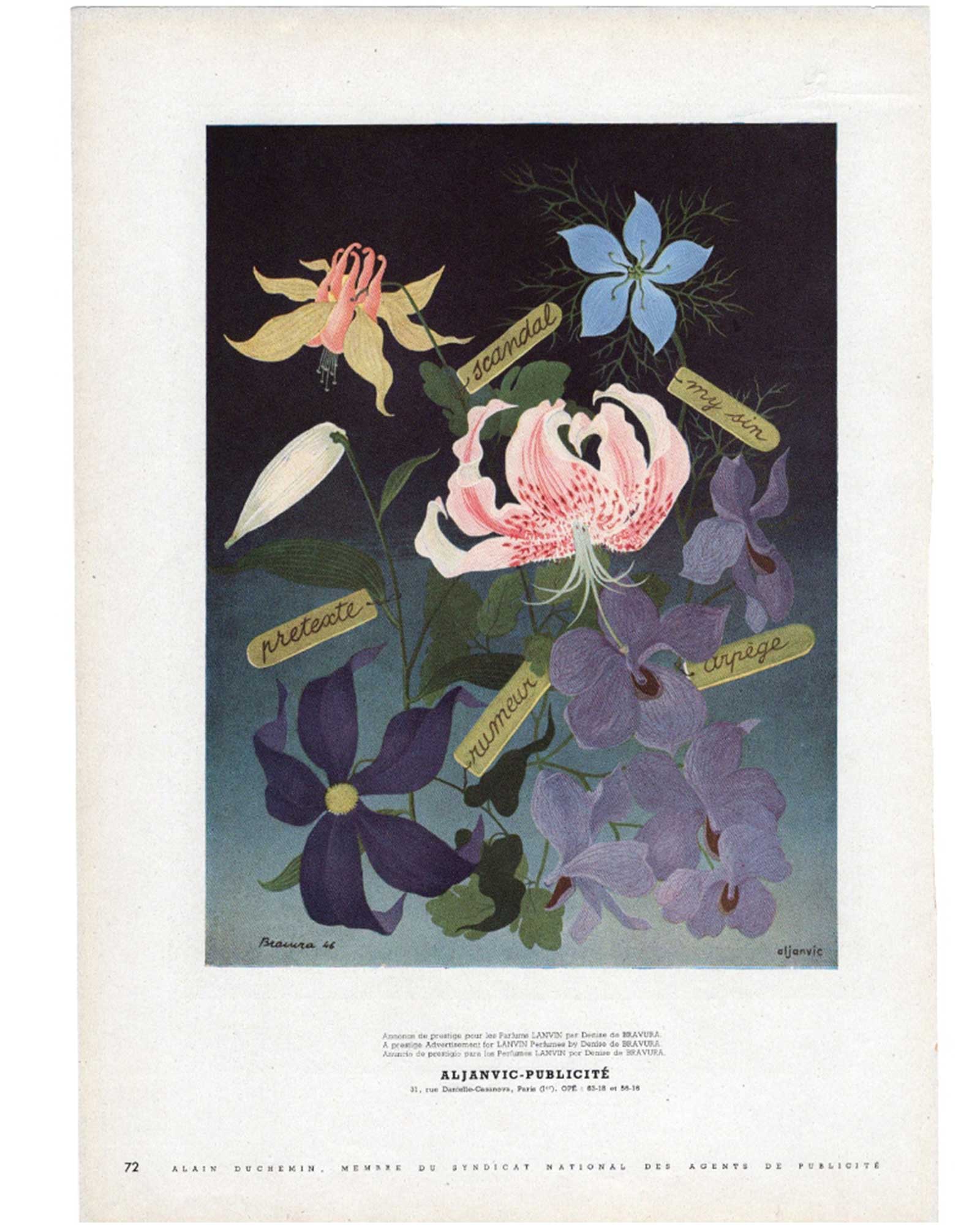 ≪ランバンの香水≫LANVIN Perfume ヴィンテージ広告　1950年頃