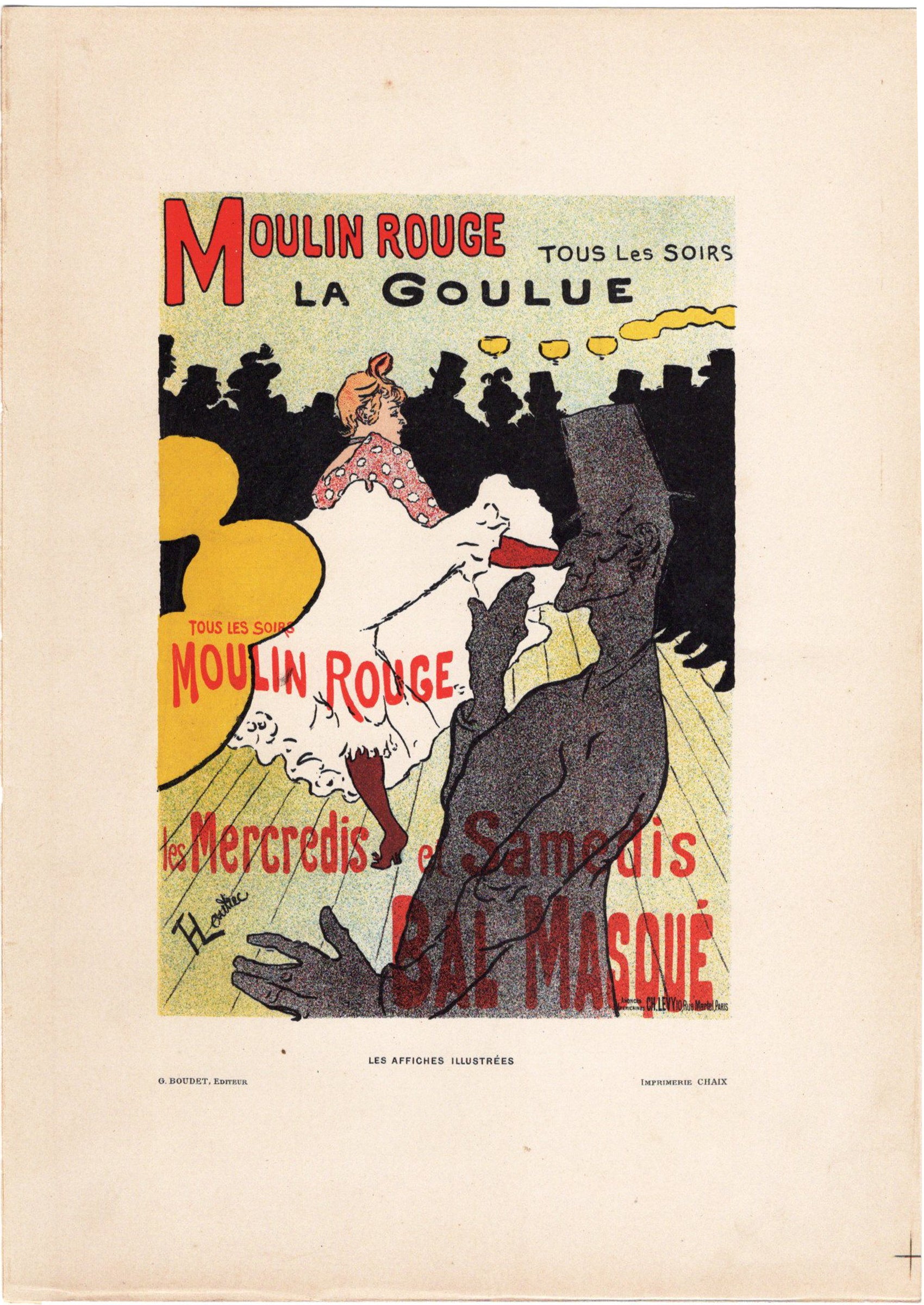 トゥールーズ＝ロートレック ≪ムーラン・ルージュ・ラ・グーリュ《仮面舞踏会》≫ （Les Affiches Illustréesより）