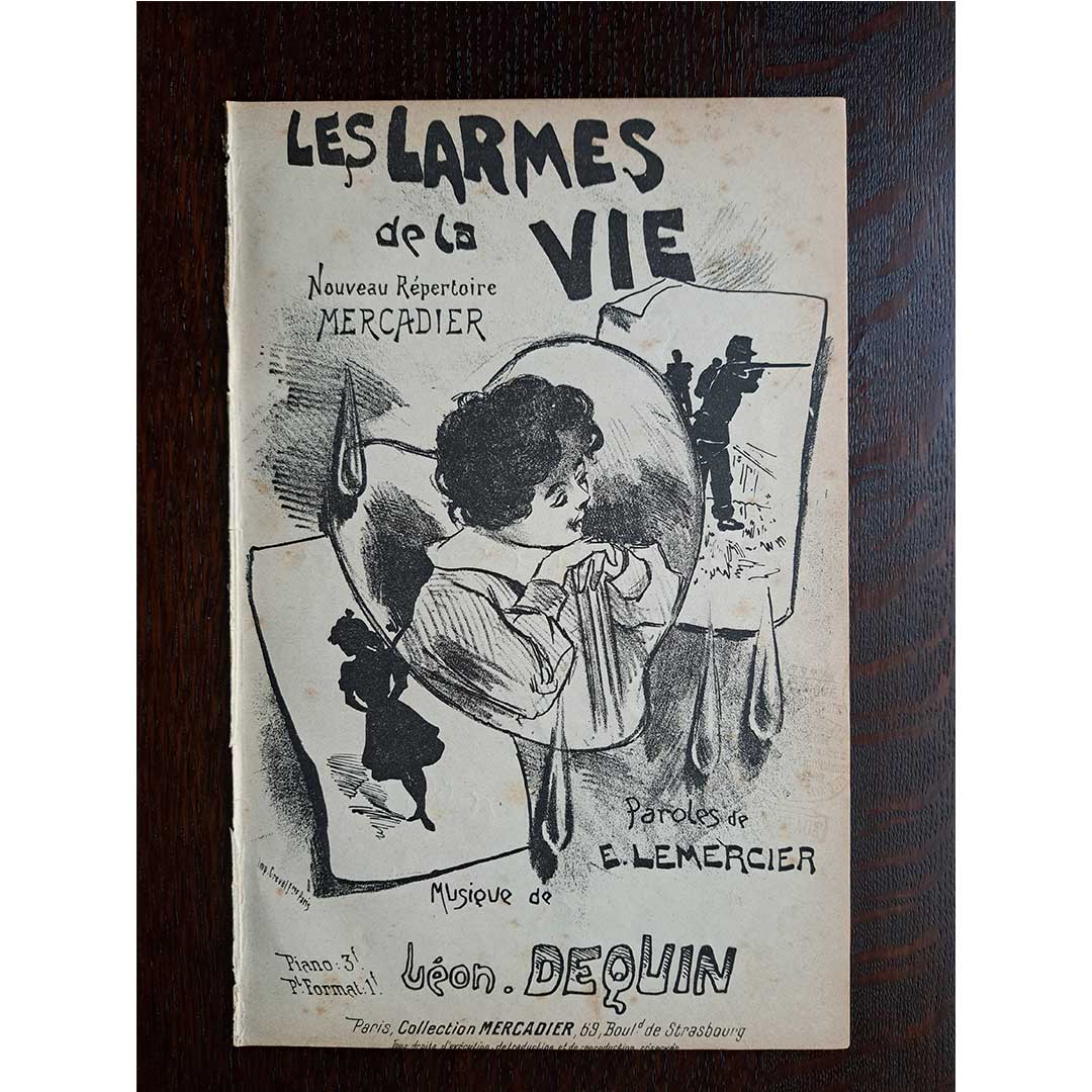 "Les Larmes de la Vie" ca.1900 chanson sheet music