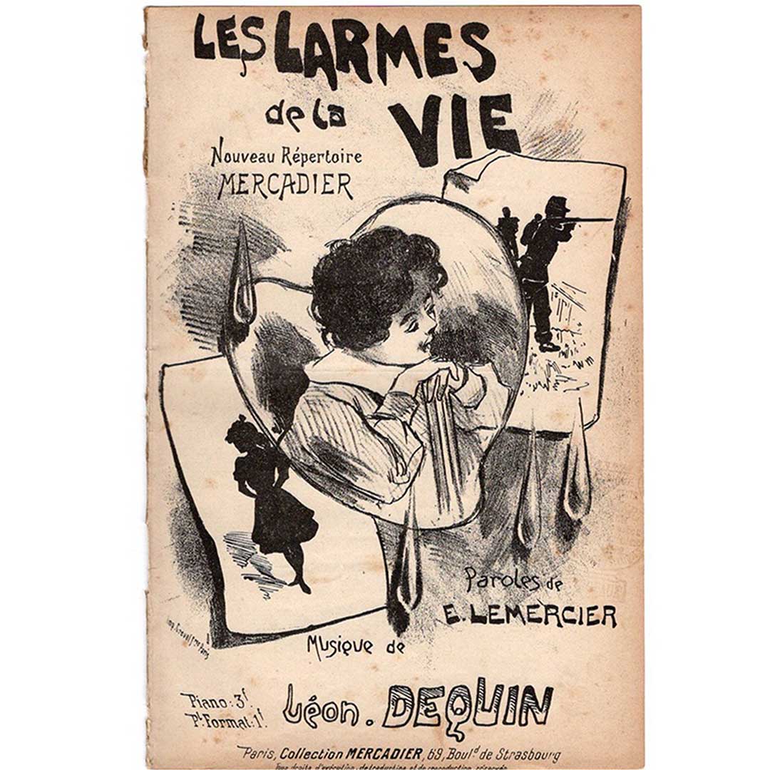 "Les Larmes de la Vie" ca.1900 chanson sheet music
