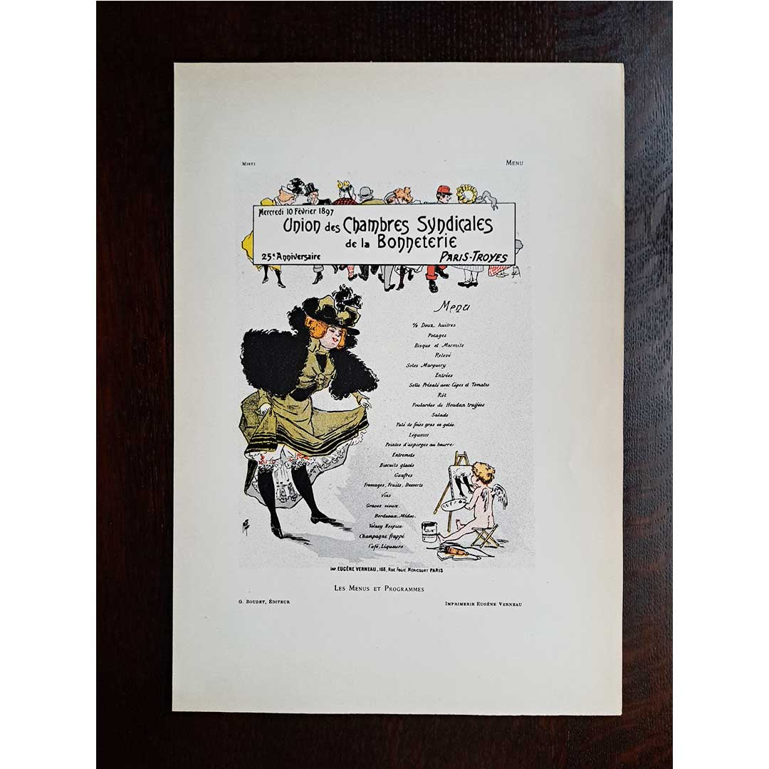 ベル・エポックのフランス料理コースメニュー（1897年）≪パリ・トロアメリヤス工業経営組合25周年記念≫