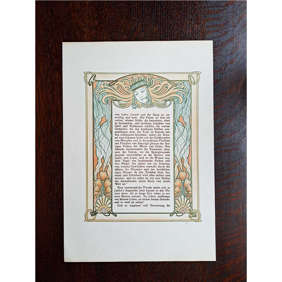 アルフォンス・ミュシャ『トリポリの姫君イルゼ』挿絵【第3部第2章】（両面 No.109&110）