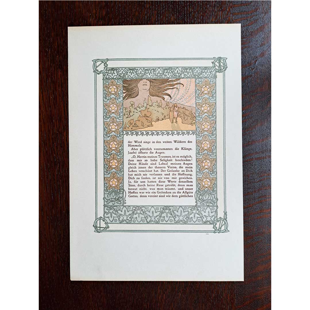 Alphonse Mucha, "Ilse, Princess of Tripoli" illustrations [Part 3, Chapter 3] (both sides No. 123 &amp; 124)