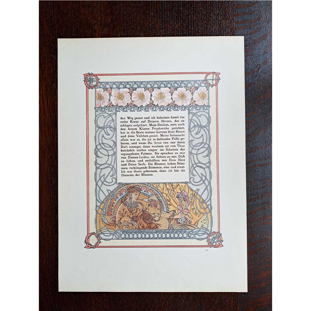 Alphonse Mucha, "Ilse, Princess of Tripoli" illustrations [Part 3, Chapter 3] (both sides No. 125 &amp; 126)