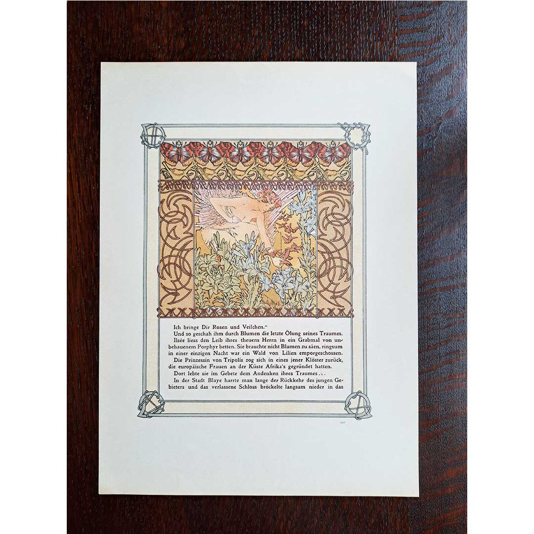 Alphonse Mucha, "Ilse, Princess of Tripoli" illustrations [Part 3, Chapter 3, Last] (double-sided No. 127 &amp; 128)