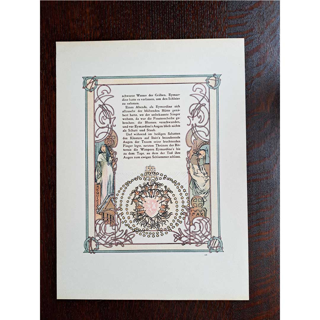 Alphonse Mucha, "Ilse, Princess of Tripoli" illustrations [Part 3, Chapter 3, Last] (double-sided No. 127 &amp; 128)