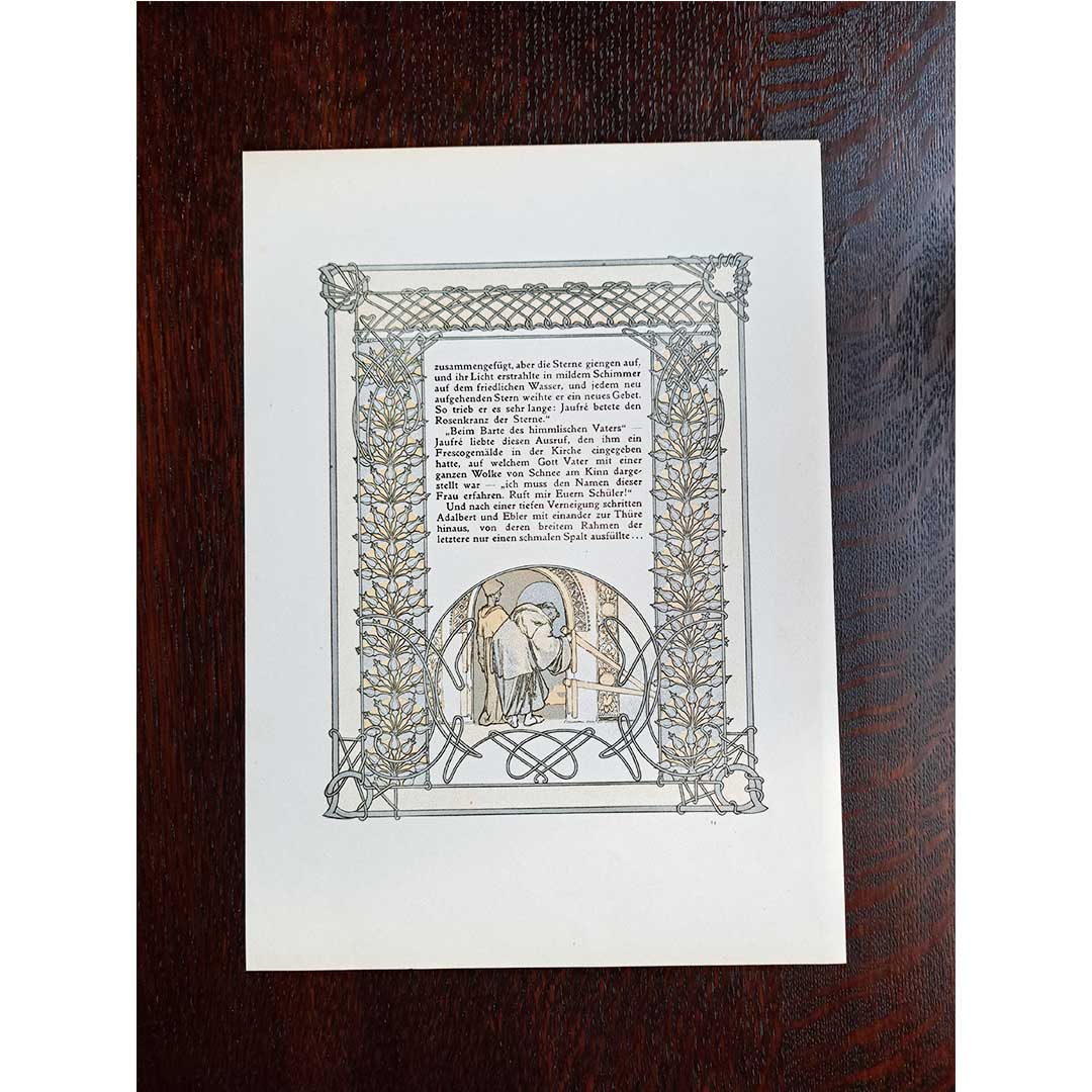 アルフォンス・ミュシャ『トリポリの姫君イルゼ』挿絵【第1部第1章ラスト】（両面 No.13&14）