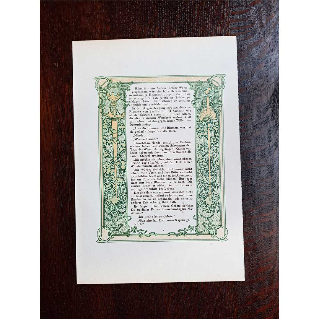 アルフォンス・ミュシャ『トリポリの姫君イルゼ』挿絵【第1部第2章】（両面 No.17&18）