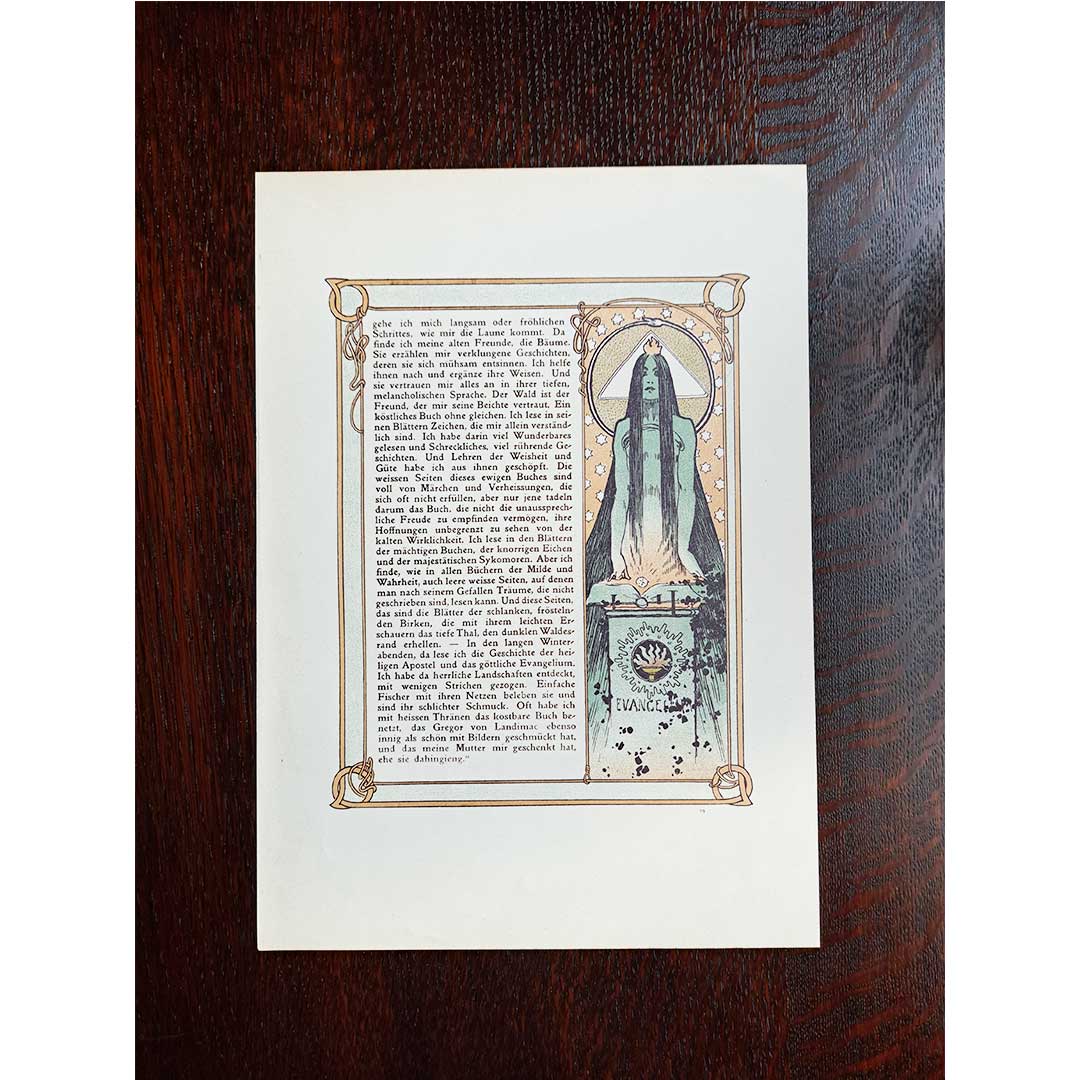 Alphonse Mucha, "Ilse, Princess of Tripoli" illustrations [Part 1, Chapter 2] (both sides, No. 19 &amp; 20)