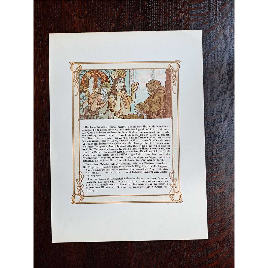 Alphonse Mucha, "Ilse, Princess of Tripoli" illustrations [Part 1, Chapter 2] (both sides, No. 23 &amp; 24)