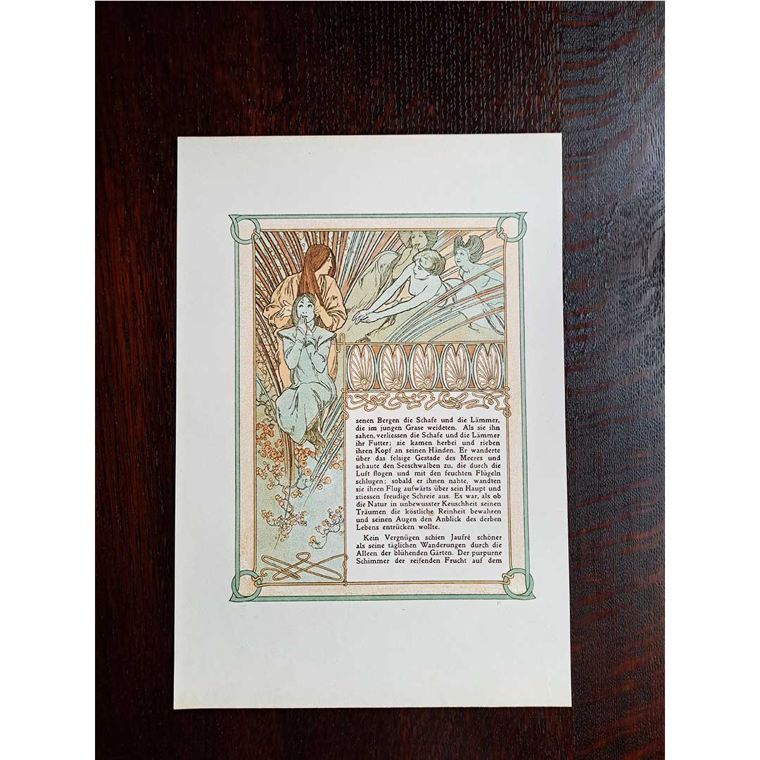 アルフォンス・ミュシャ『トリポリの姫君イルゼ』挿絵【第1部第3章】（両面 No.31&32）