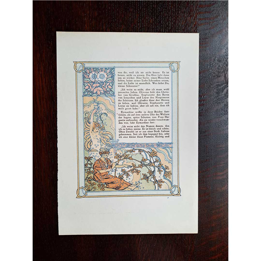 Alphonse Mucha, "Ilse, Princess of Tripoli" illustrations [Part 1, Chapter 3] (both sides No. 37 &amp; 38)